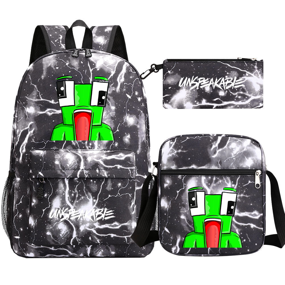 Unspeakable Gaming Frog SchoolBag Backpack Shoulder Bag Book Pencil Bags 3pcs Set
