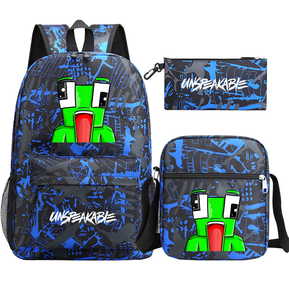 Unspeakable Gaming Frog SchoolBag Backpack Shoulder Bag Book Pencil Bags 3pcs Set