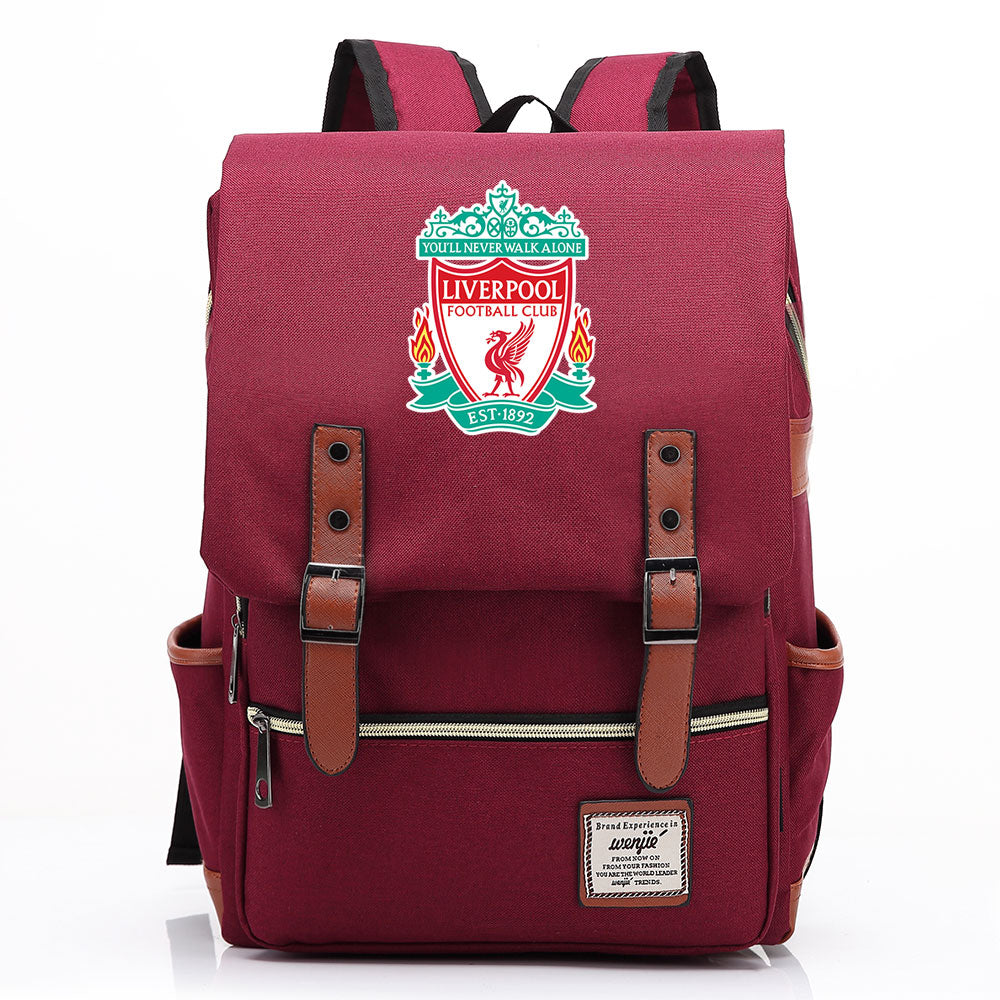 Liverpool Football Club Canvas Travel Backpack School Book Bag