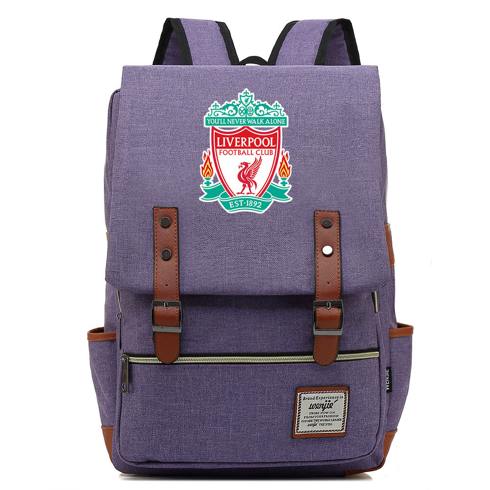 Liverpool Football Club Canvas Travel Backpack School Book Bag