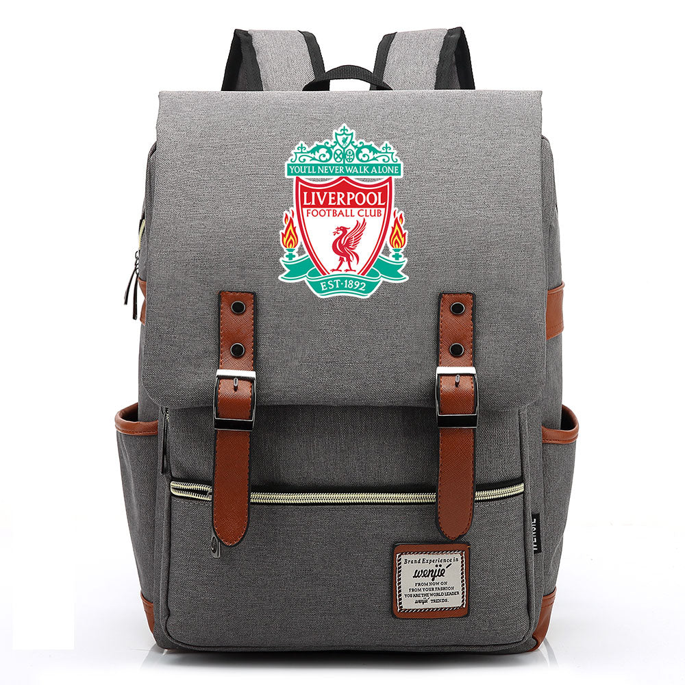 Liverpool Football Club Canvas Travel Backpack School Book Bag