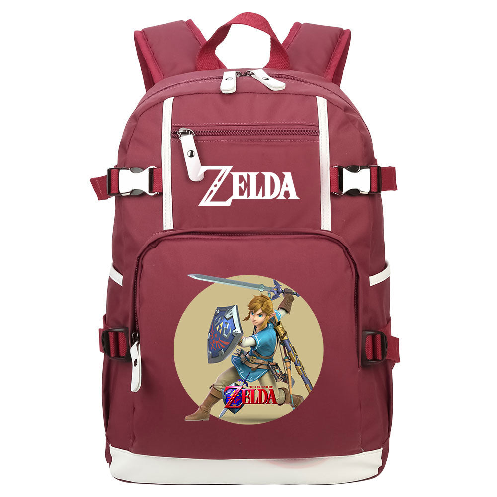 Zelda USB Charging Backpack School NoteBook Laptop Travel Bags