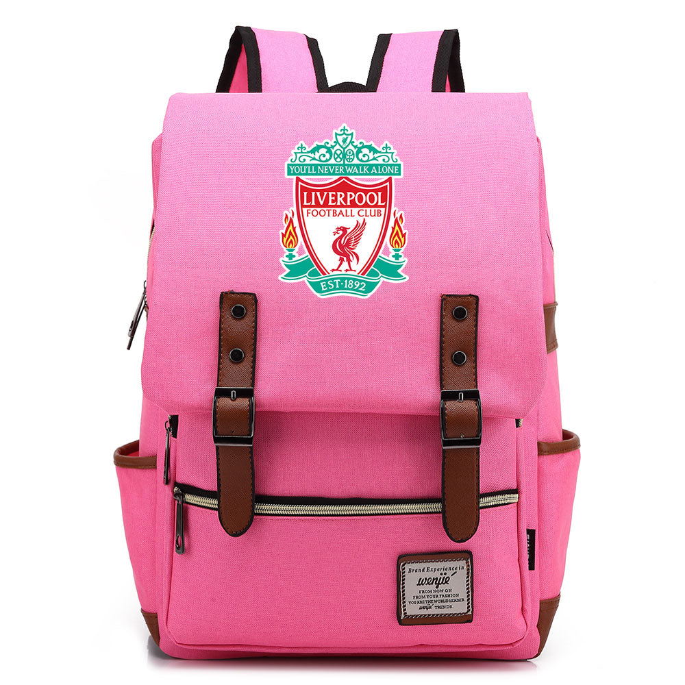 Liverpool Football Club Canvas Travel Backpack School Book Bag
