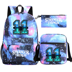 Strangers Things 11 SchoolBag Backpack Shoulder Bag Book Pencil Bags 3pcs Set