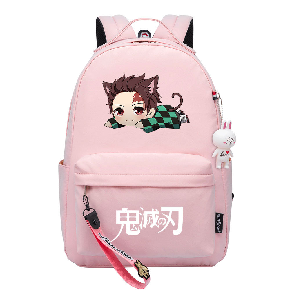 Demon Slayer Kimetsu No Yaiba Kamado Tanjiro Cosplay Backpack School Bag Water Proof