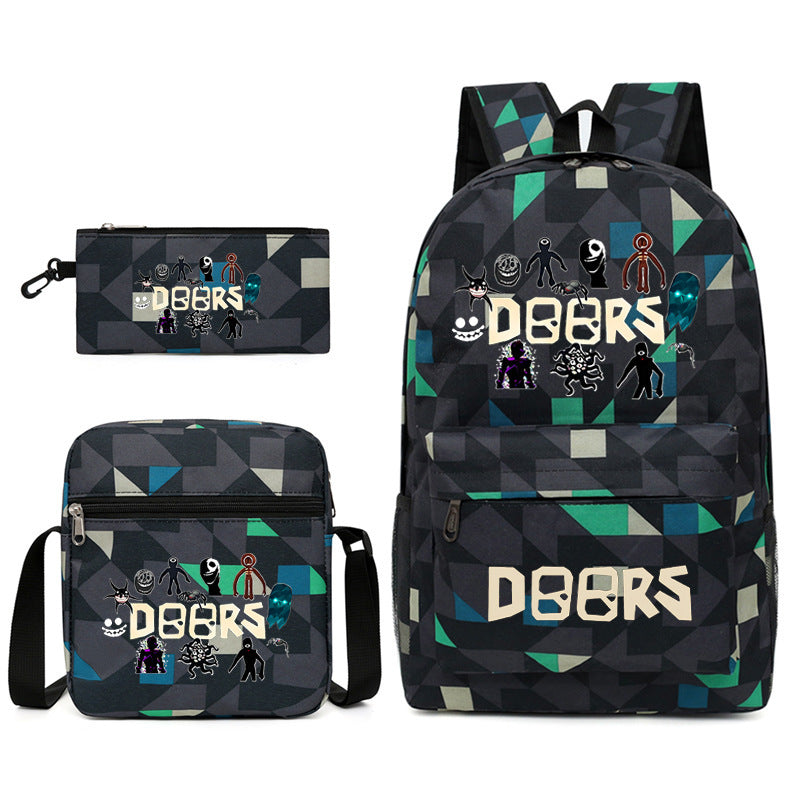 Roblox Doors SchoolBag Backpack Shoulder Bag Book Pencil Bags  3pcs Set