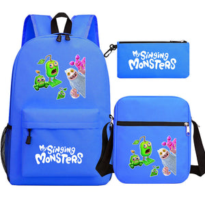 My Singing Monsters SchoolBag Backpack Shoulder Bag Book Pencil Bags  3pcs Set
