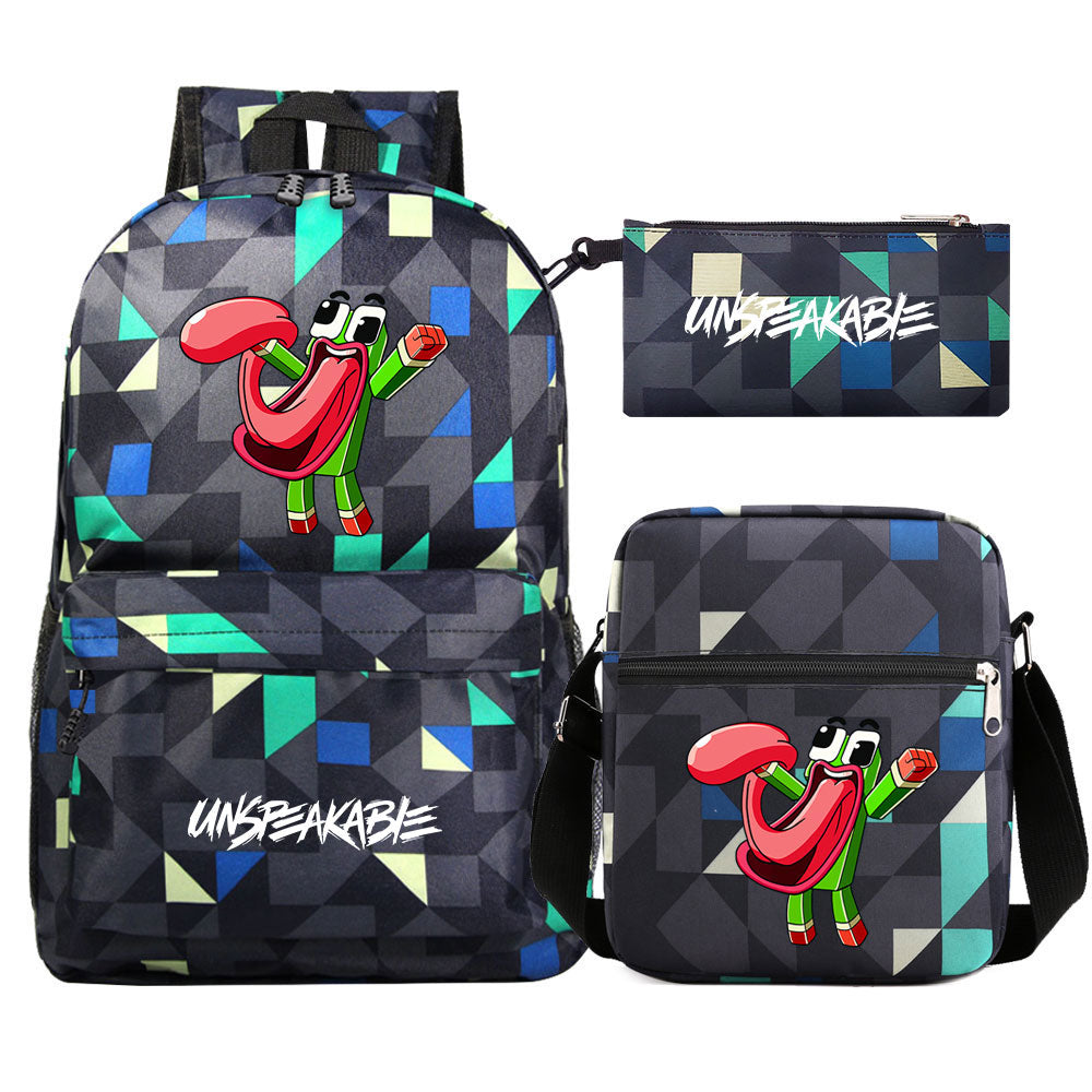 Unspeakable Gaming Frog SchoolBag Backpack Shoulder Bag Book Pencil Bags 3pcs Set