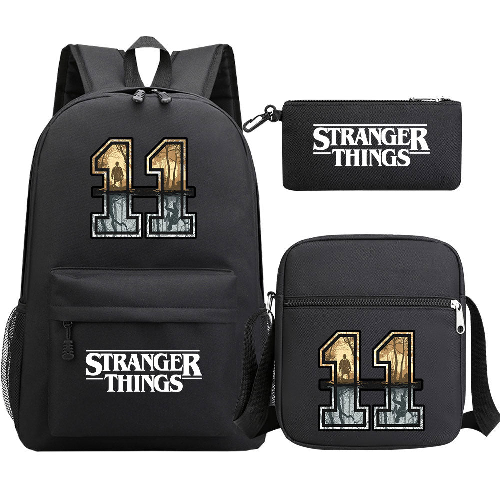 Strangers Things 11 SchoolBag Backpack Shoulder Bag Book Pencil Bags 3pcs Set
