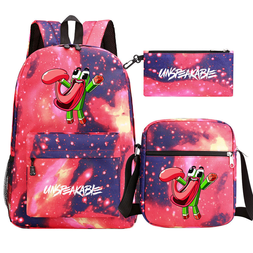 Unspeakable Gaming Frog SchoolBag Backpack Shoulder Bag Book Pencil Bags 3pcs Set