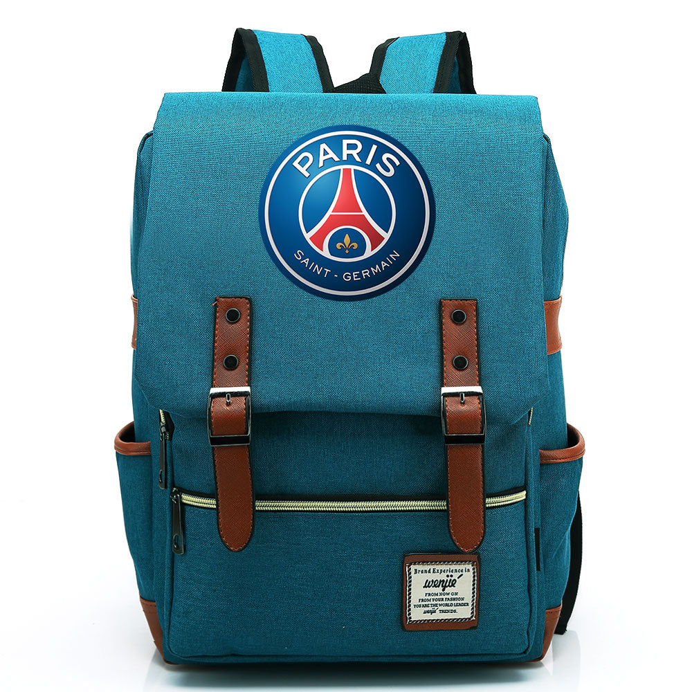Paris Saint Germain Football Club Canvas Travel Backpack School Book Bag