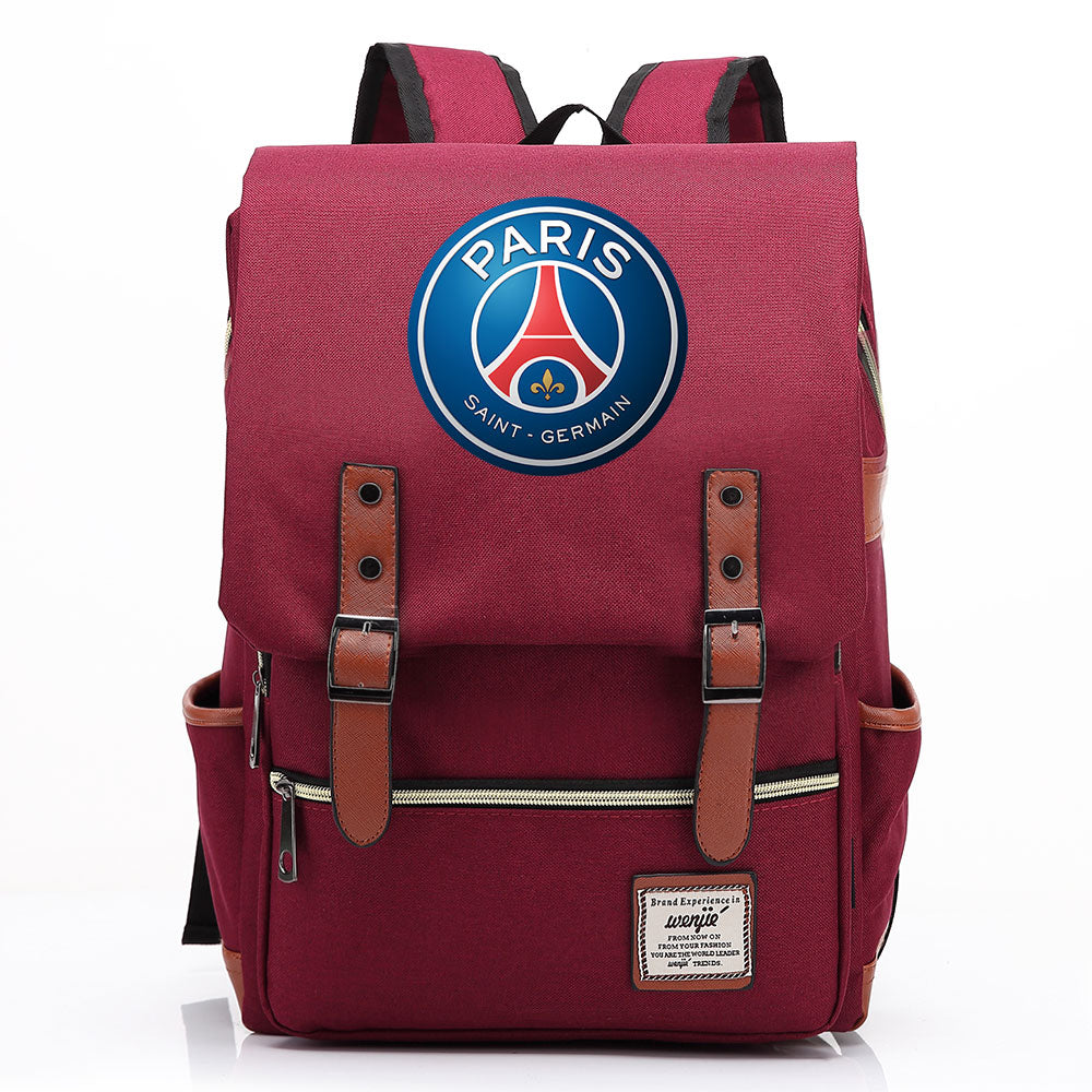 Paris Saint Germain Football Club Canvas Travel Backpack School Book Bag