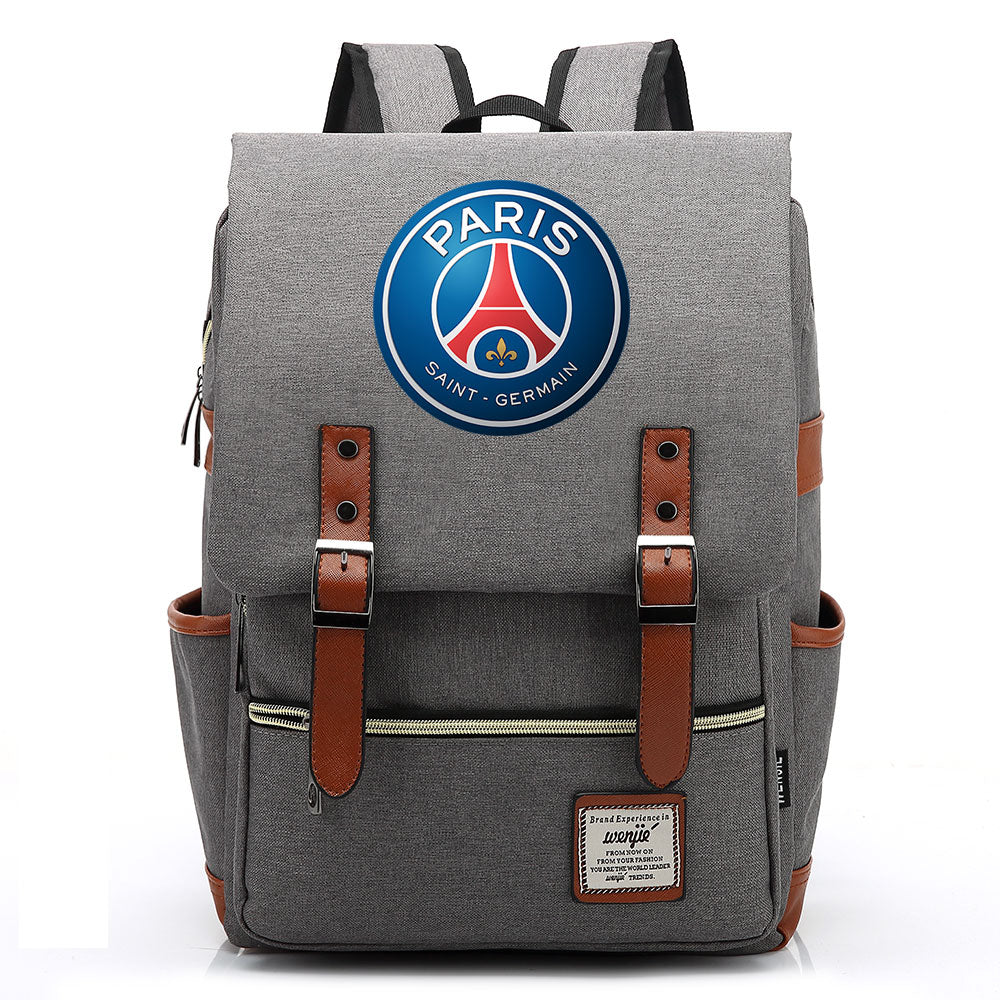 Paris Saint Germain Football Club Canvas Travel Backpack School Book Bag