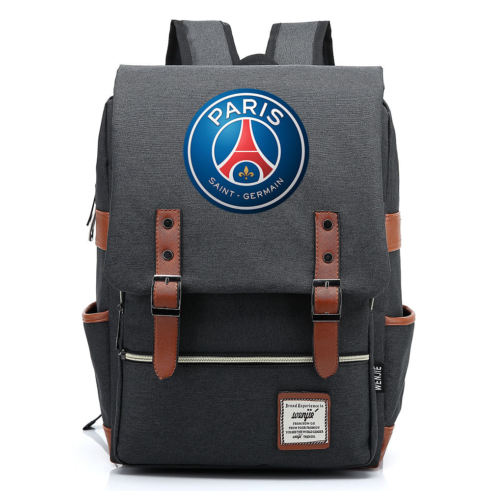 Paris Saint Germain Football Club Canvas Travel Backpack School Book Bag