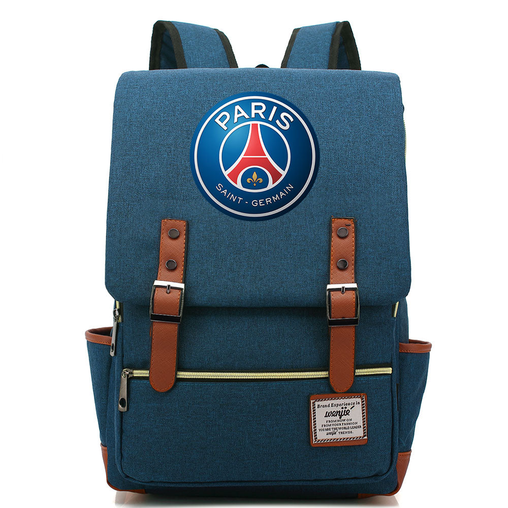 Paris Saint Germain Football Club Canvas Travel Backpack School Book Bag