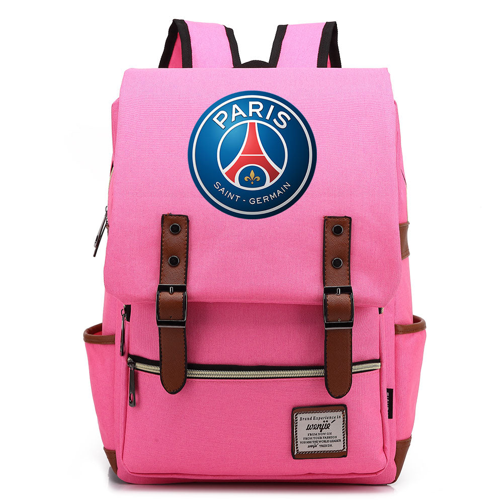 Paris Saint Germain Football Club Canvas Travel Backpack School Book Bag