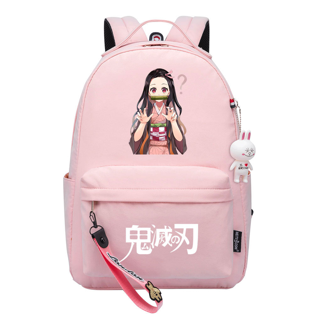 Demon Slayer Kimetsu No Yaiba Kamado Nezuko Cosplay Backpack School Bag Water Proof