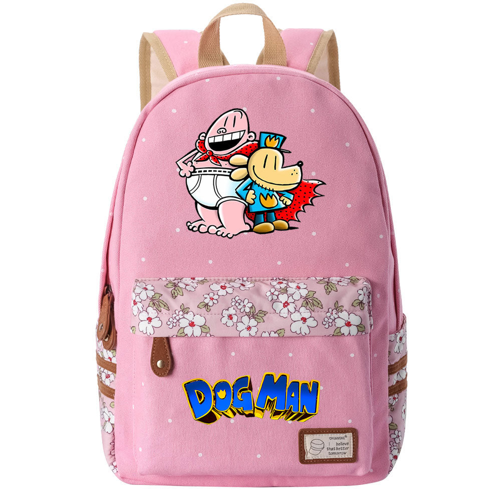Dog Man Fashion Canvas Travel Backpack School Bag