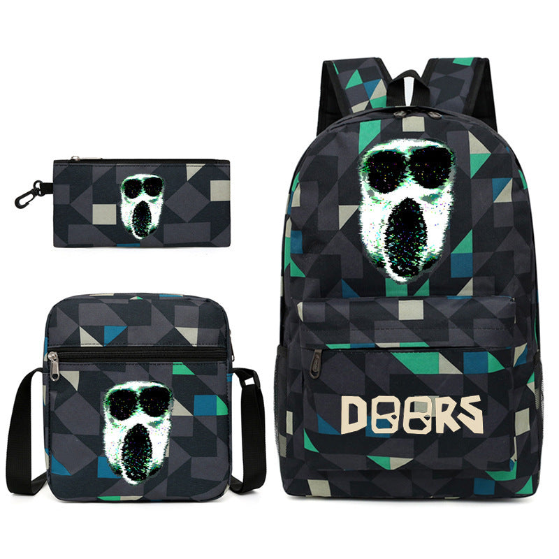 Roblox Doors SchoolBag Backpack Shoulder Bag Book Pencil Bags  3pcs Set