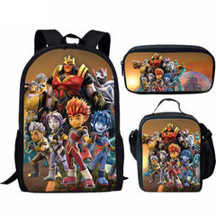 Anime Gormiti Schoolbag Backpack Lunch Bag Pencil Case 3pcs Set Gift for Kids Students