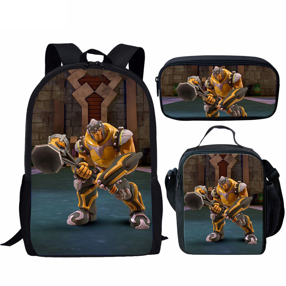 Anime Gormiti Schoolbag Backpack Lunch Bag Pencil Case 3pcs Set Gift for Kids Students