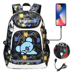Kpop BTS Koya USB Charging Backpack School NoteBook Laptop Travel Bags