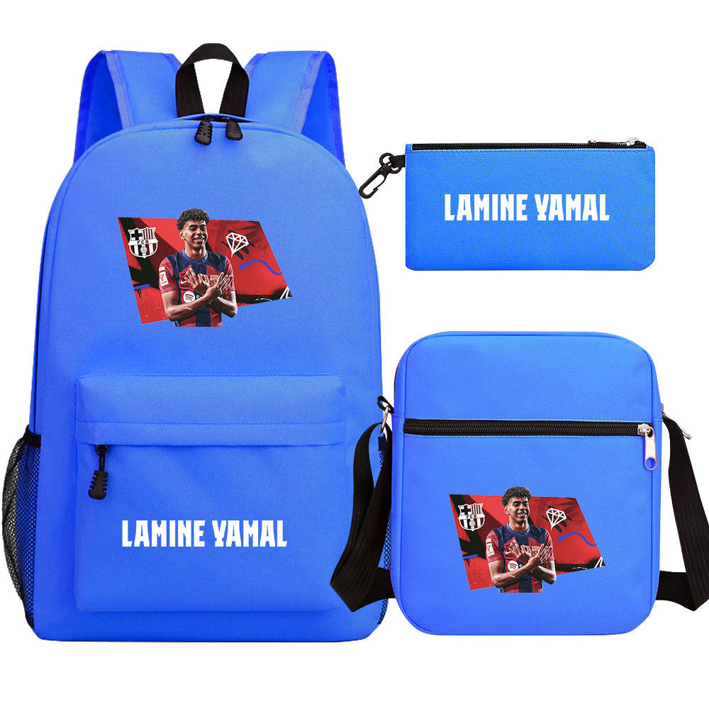 Lamine Yamal Football Player SchoolBag Backpack Shoulder Bag Book Pencil Bags 3pcs Set