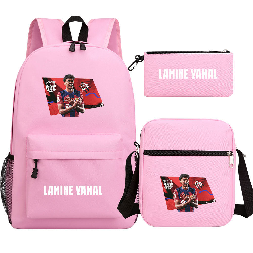 Lamine Yamal Football Player SchoolBag Backpack Shoulder Bag Book Pencil Bags 3pcs Set