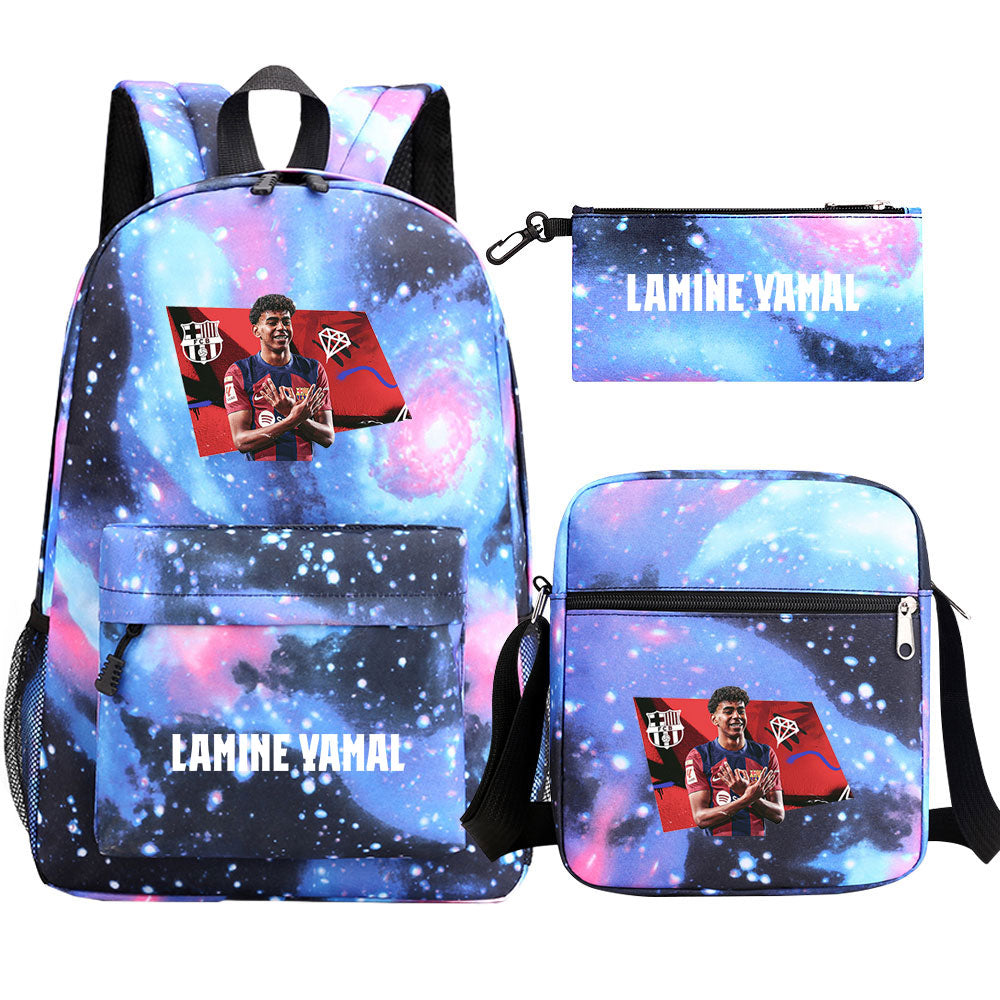 Lamine Yamal Football Player SchoolBag Backpack Shoulder Bag Book Pencil Bags 3pcs Set