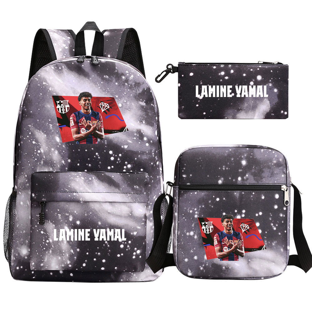 Lamine Yamal Football Player SchoolBag Backpack Shoulder Bag Book Pencil Bags 3pcs Set