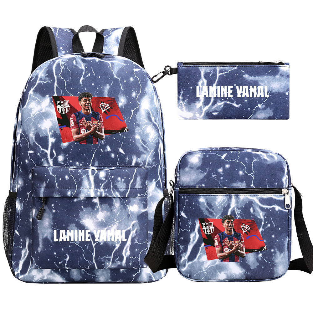 Lamine Yamal Football Player SchoolBag Backpack Shoulder Bag Book Pencil Bags 3pcs Set
