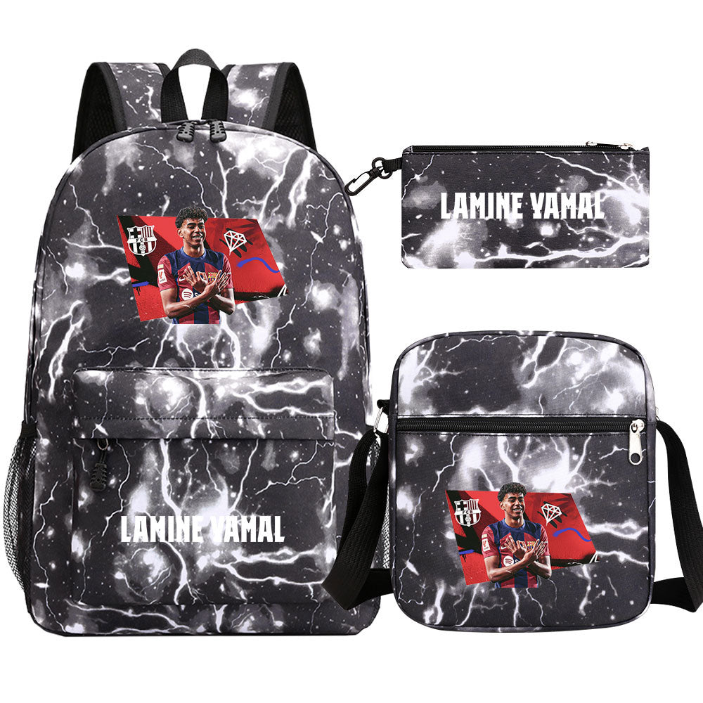 Lamine Yamal Football Player SchoolBag Backpack Shoulder Bag Book Pencil Bags 3pcs Set