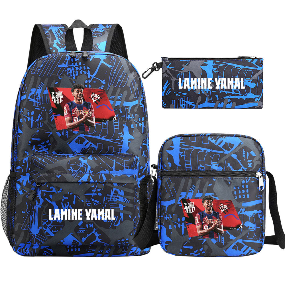 Lamine Yamal Football Player SchoolBag Backpack Shoulder Bag Book Pencil Bags 3pcs Set