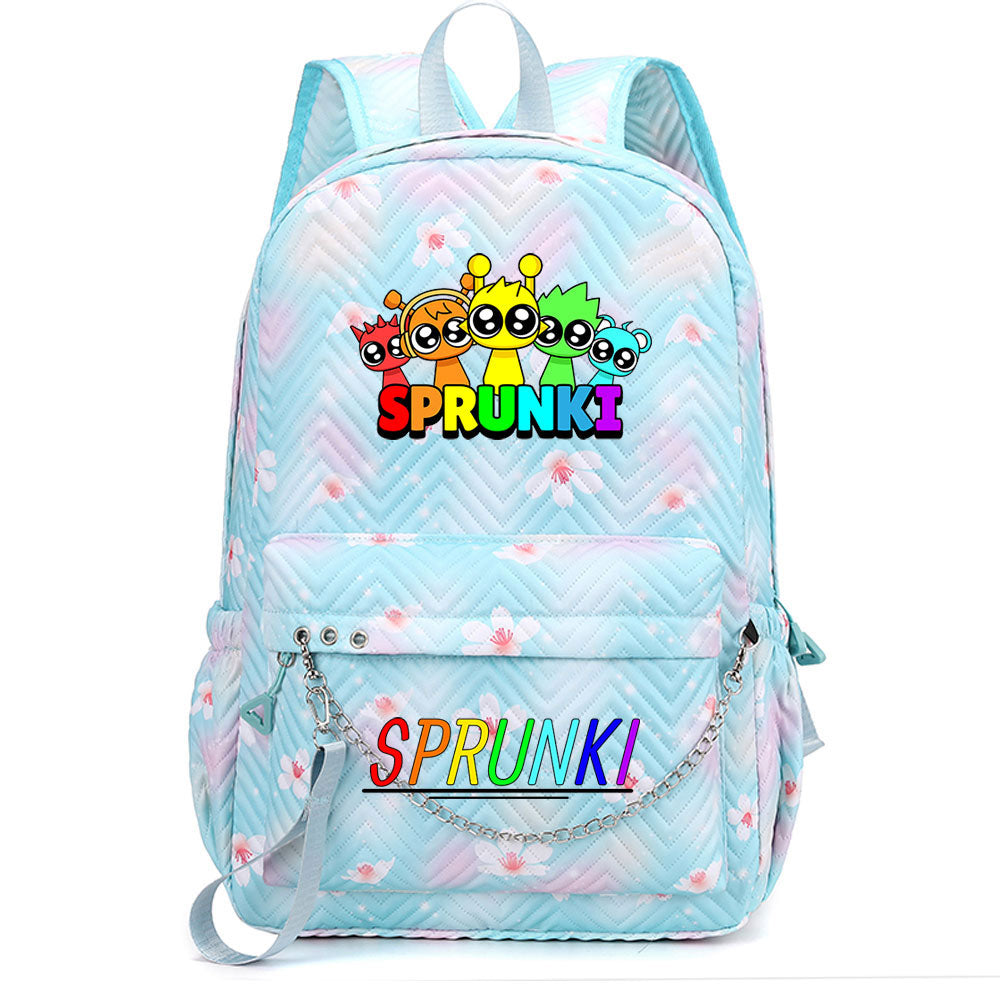 Sprunki USB Charging Backpack Shoolbag Notebook Bag Gifts for Kids Students