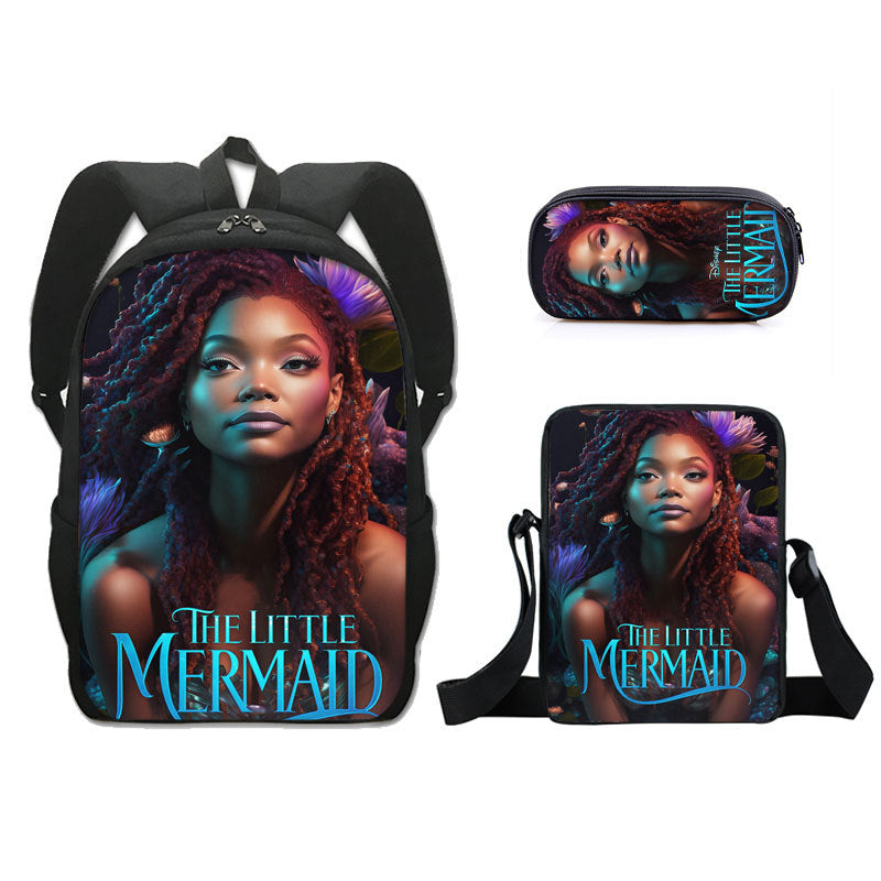 The Little Mermaid  Schoolbag Backpack Lunch Bag Pencil Case 3pcs Set Gift for Kids Students