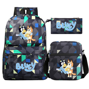 Bluey SchoolBag Backpack Shoulder Bag Book Pencil Bags  3pcs Set