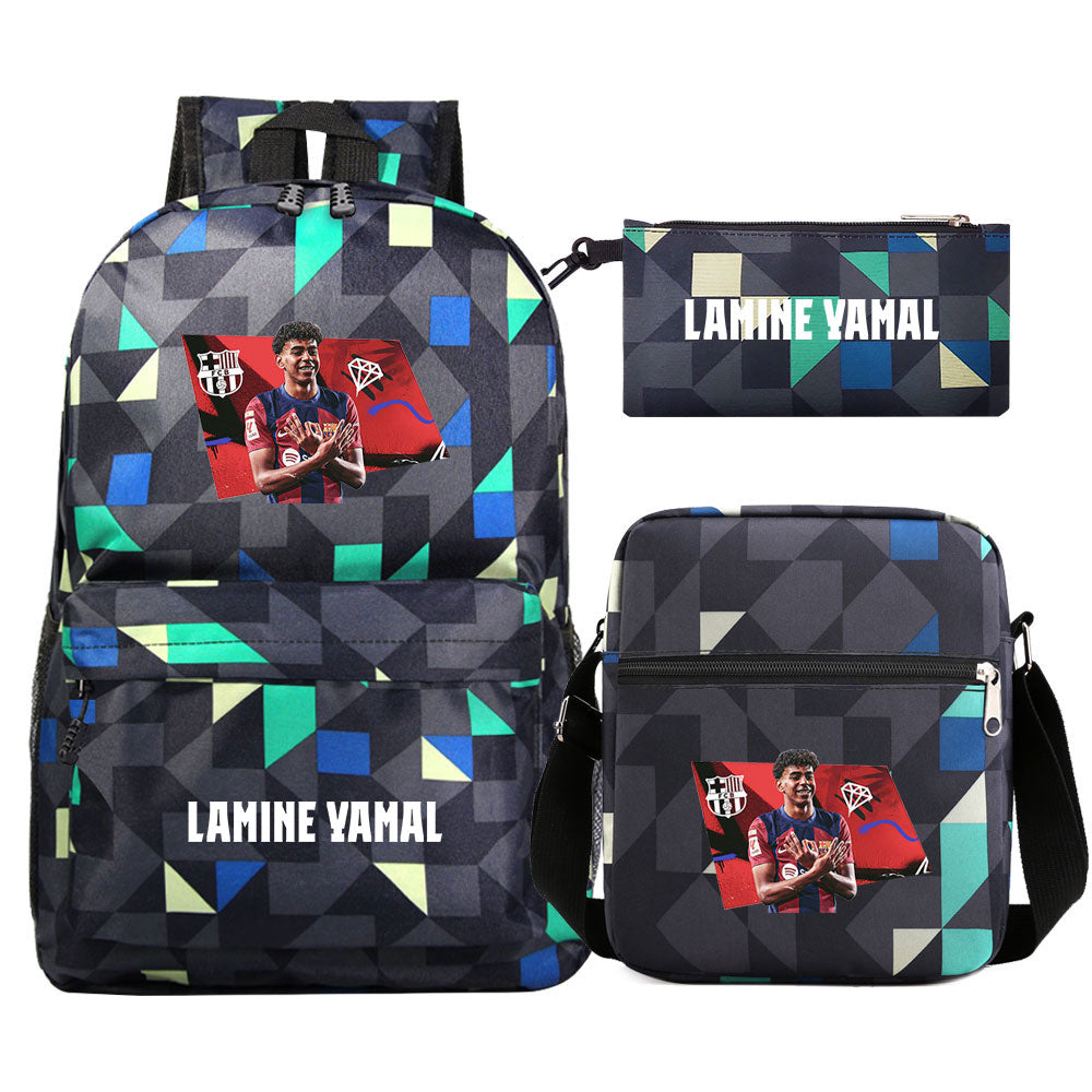 Lamine Yamal Football Player SchoolBag Backpack Shoulder Bag Book Pencil Bags 3pcs Set