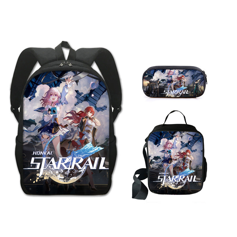Honkai Impact 3 Schoolbag Backpack Lunch Bag Pencil Case 3pcs Set Gift for Kids Students