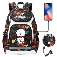 Kpop BTS RJ USB Charging Backpack School NoteBook Laptop Travel Bags