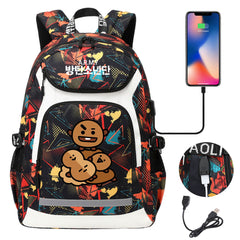 Kpop BTS Shooky USB Charging Backpack School NoteBook Laptop Travel Bags