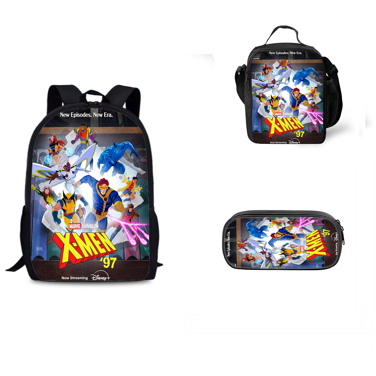 X-Men 97 Season 1 Schoolbag Backpack Lunch Bag Pencil Case 3pcs Set Gift for Kids Students