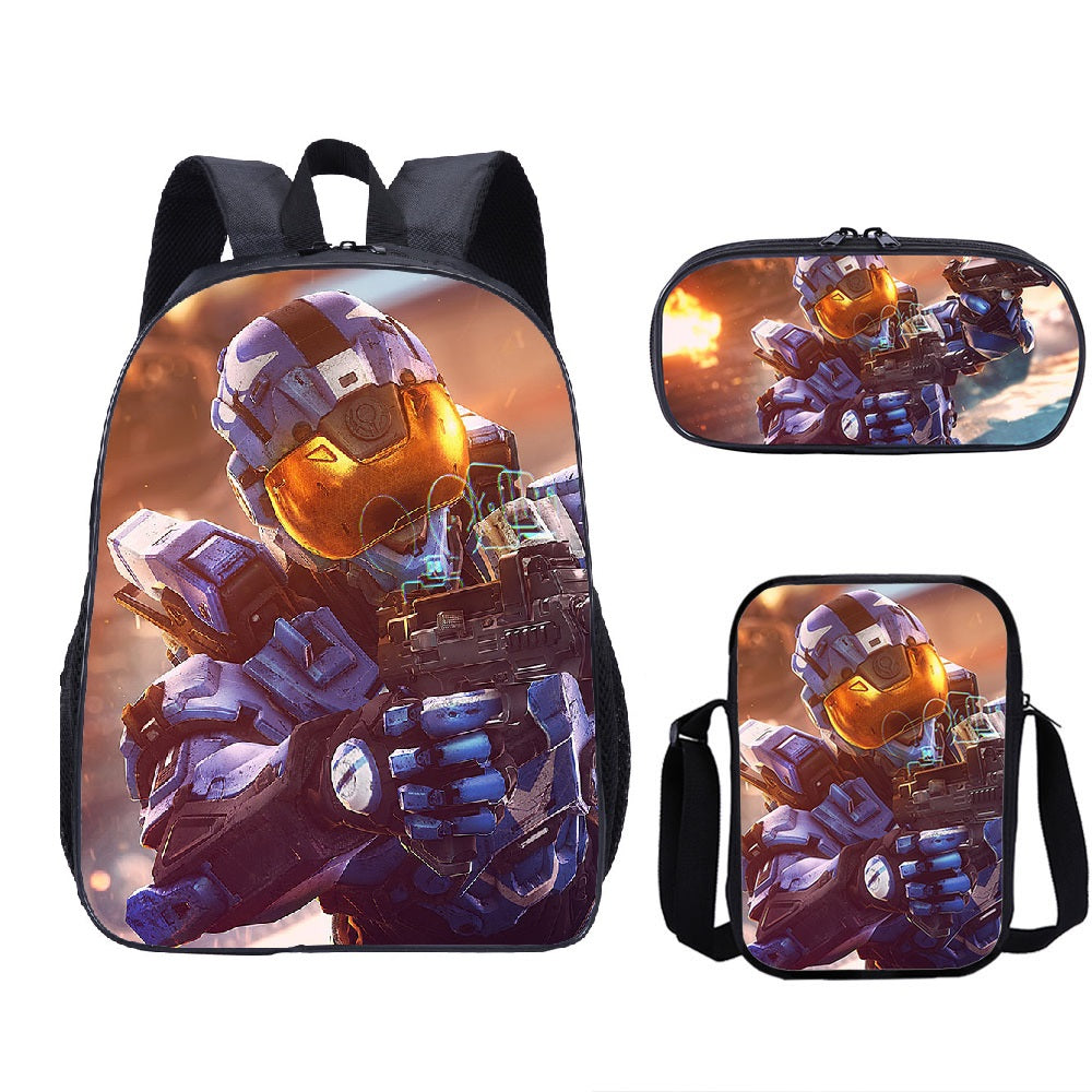 Halo Infinite Schoolbag Backpack Lunch Bag Pencil Case 3pcs Set Gift for Kids Students