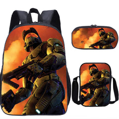 Halo Infinite Schoolbag Backpack Lunch Bag Pencil Case 3pcs Set Gift for Kids Students