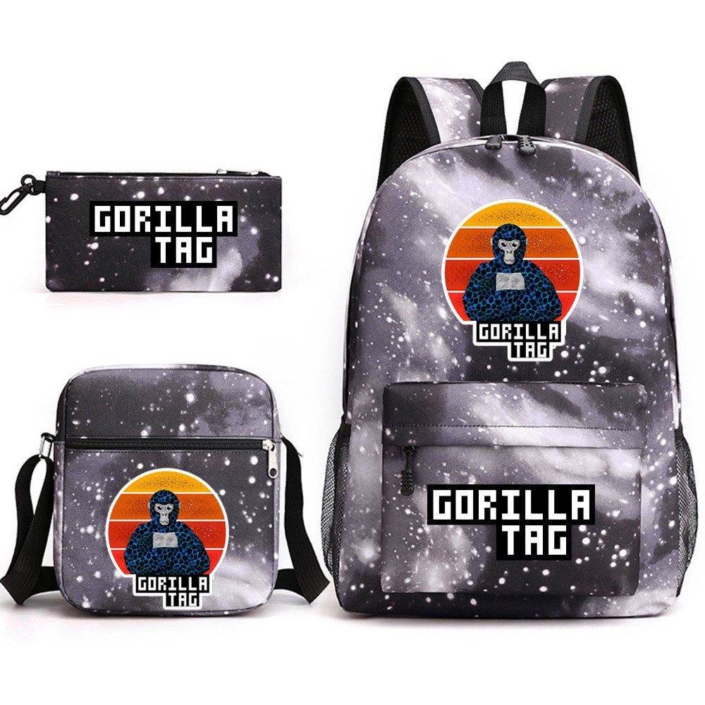 Gorilla Tag SchoolBag Backpack Shoulder Bag Book Pencil Bags 3pcs Set