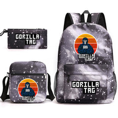Gorilla Tag SchoolBag Backpack Shoulder Bag Book Pencil Bags 3pcs Set
