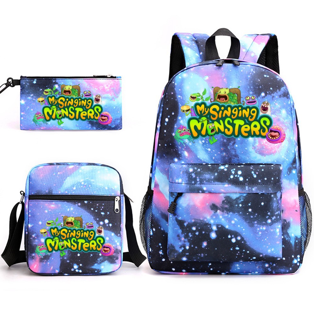 My Singing Monster SchoolBag Backpack Shoulder Bag Book Pencil Bags 3pcs Set