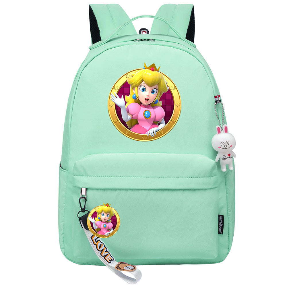 Mario Princess Peach Backpack Shoolbag Notebook Bag Gifts for Kids Students