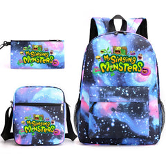 My Singing Monster SchoolBag Backpack Shoulder Bag Book Pencil Bags 3pcs Set