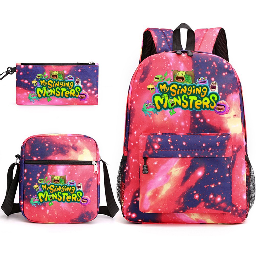 My Singing Monster SchoolBag Backpack Shoulder Bag Book Pencil Bags 3pcs Set