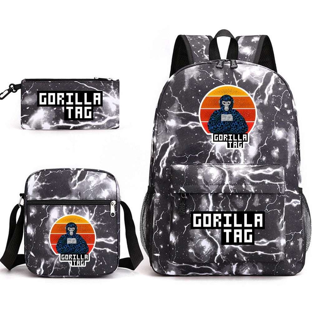 Gorilla Tag SchoolBag Backpack Shoulder Bag Book Pencil Bags 3pcs Set
